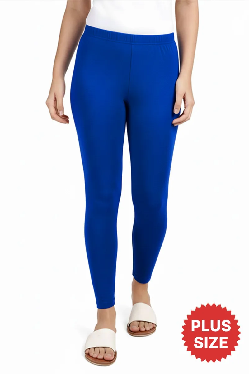 Cotton Stretchable Ankle Length Leggings for Women CLW00521ROYBLU4XL