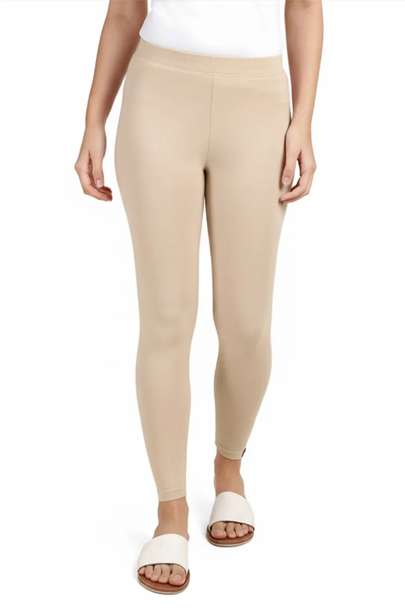 Cotton Stretchable Ankle Length Leggings for Women CLW00521SKISM