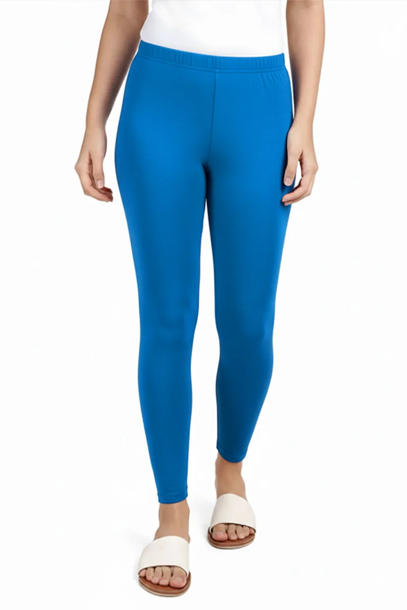 Cotton Stretchable Ankle Length Leggings for Women CLW00521TURBLUSM