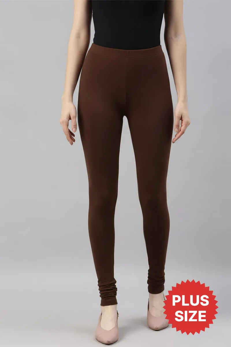 Cotton Stretchable Churidar Leggings for Women CLW00522BROXXL