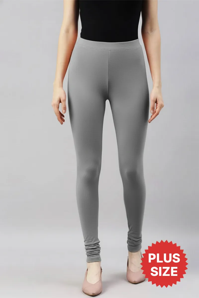 Cotton Stretchable Churidar Leggings for Women CLW00522GRE25XL