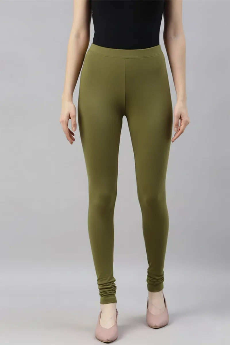 Cotton Stretchable Churidar Leggings for Women CLW00522OLIXL