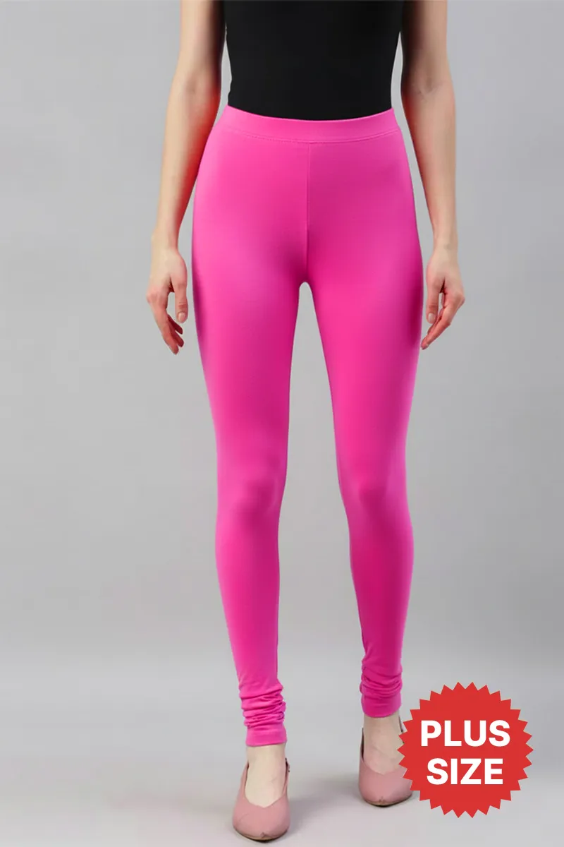 Cotton Stretchable Churidar Leggings for Women CLW00522RANPIN3XL