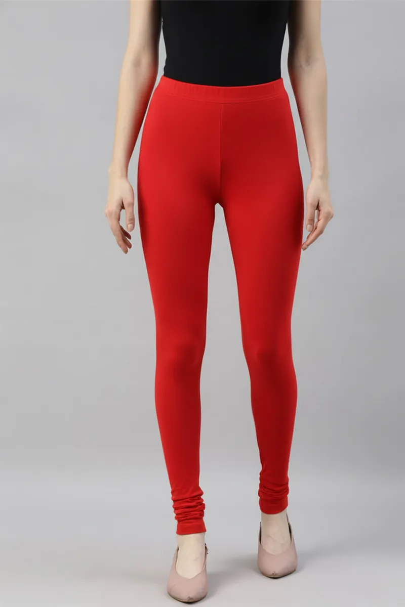 Cotton Stretchable Churidar Leggings for Women CLW00522REDXL
