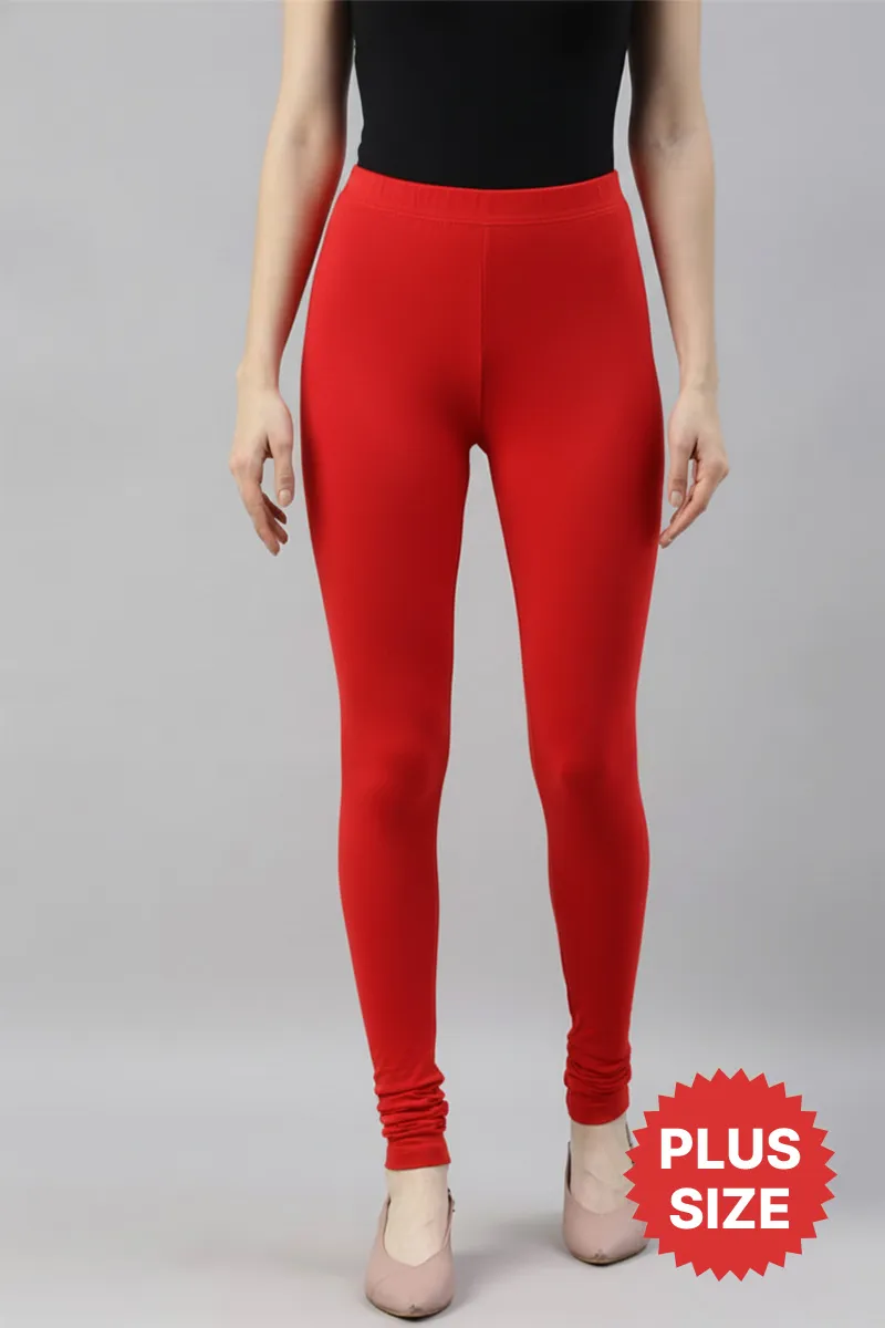 Cotton Stretchable Churidar Leggings for Women CLW00522RED3XL