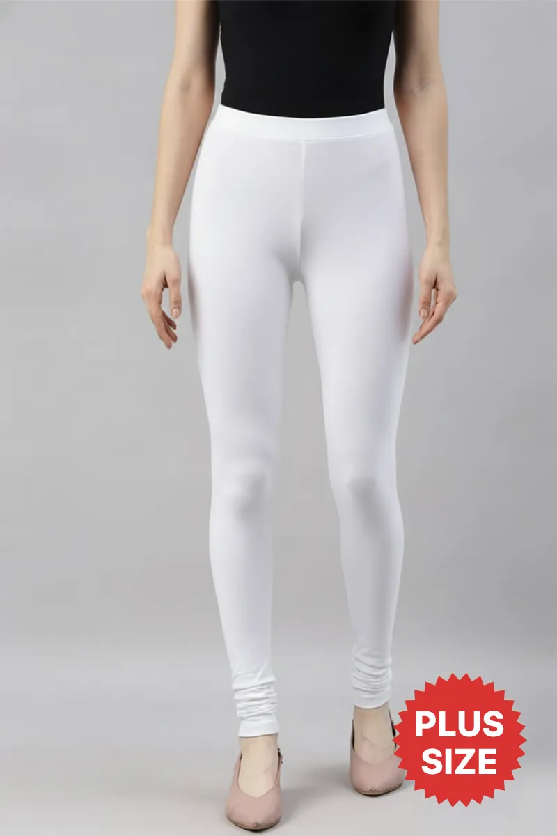 Cotton Stretchable Churidar Leggings for Women CLW00522WHI4XL