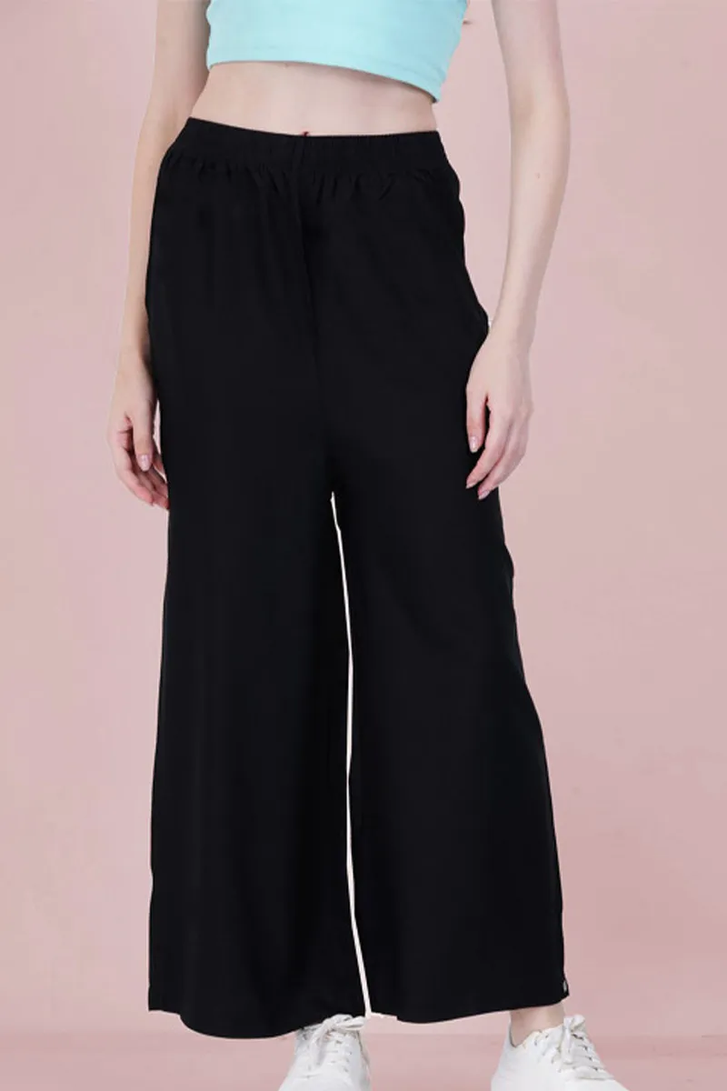 Rayon Solid Palazo for Women CLW00523BLALXL