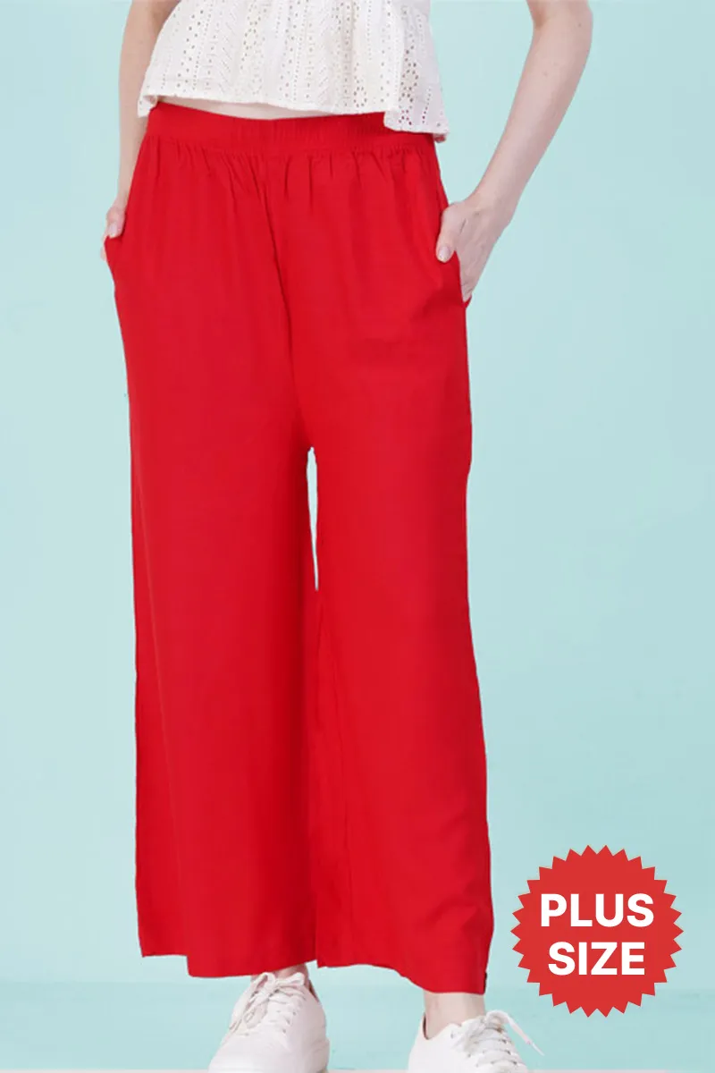 Rayon Solid Plus Size Palazo for Women 