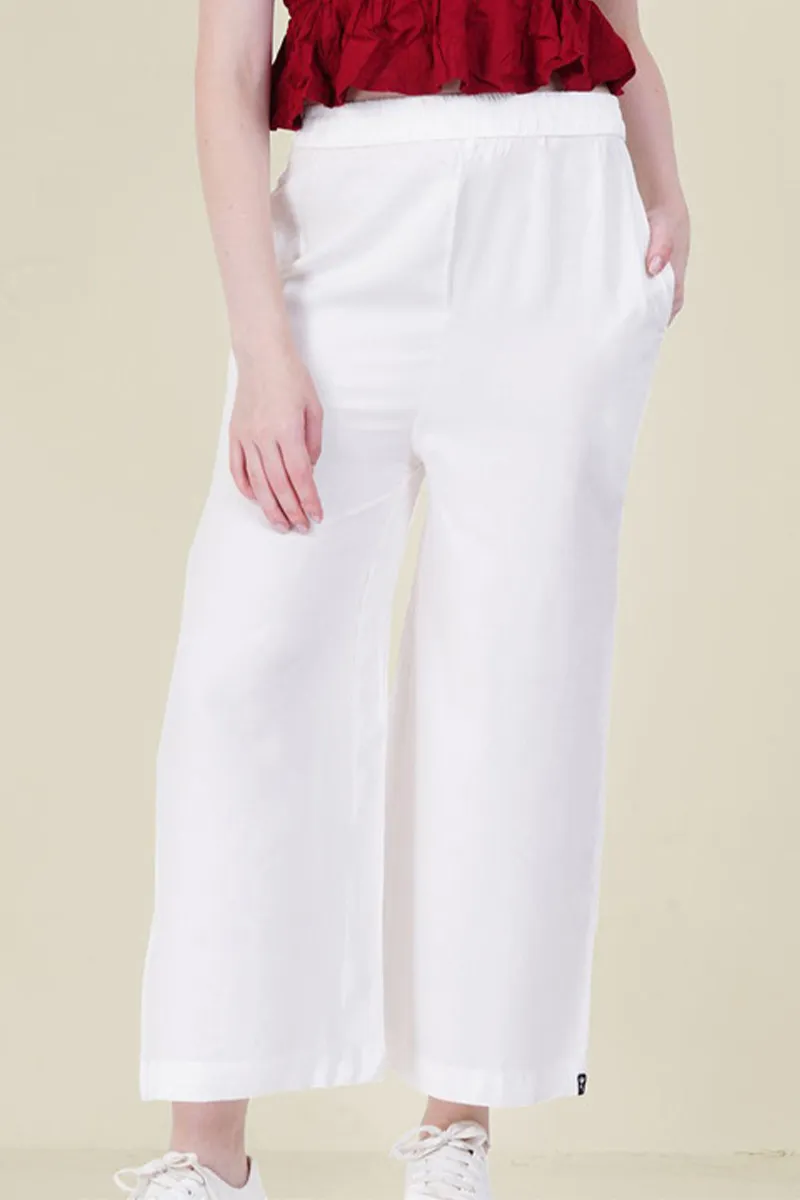 Rayon Solid Palazo for Women CLW00523WHILXL