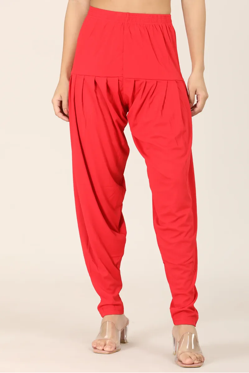 Cotton Solid Patiala Pant for Women CLW00526REDXXL