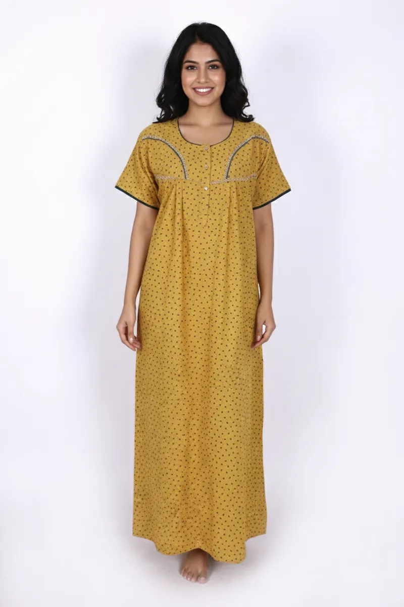 Cotton Floral Printed Nighty for Women CLW00551MUS3XL