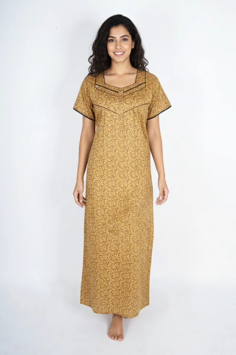 Cotton Floral Printed Nighty for Women