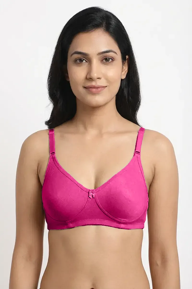 Nysini Cotton Solid Encircled Full Coverage Non- Padded Bra for Women  CLW00597MAG42C