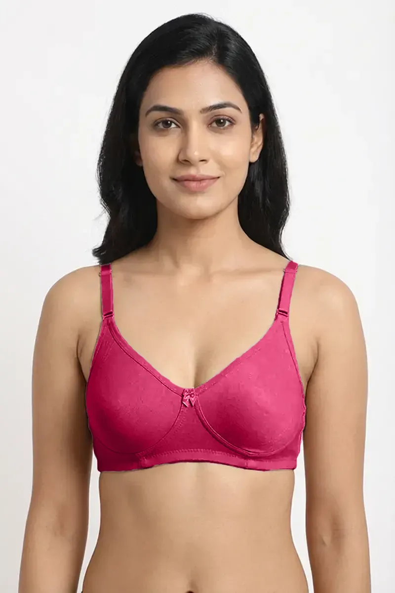 Nysini Cotton Solid Encircled Full Coverage Non- Padded Bra for Women CLW00597MAR42C