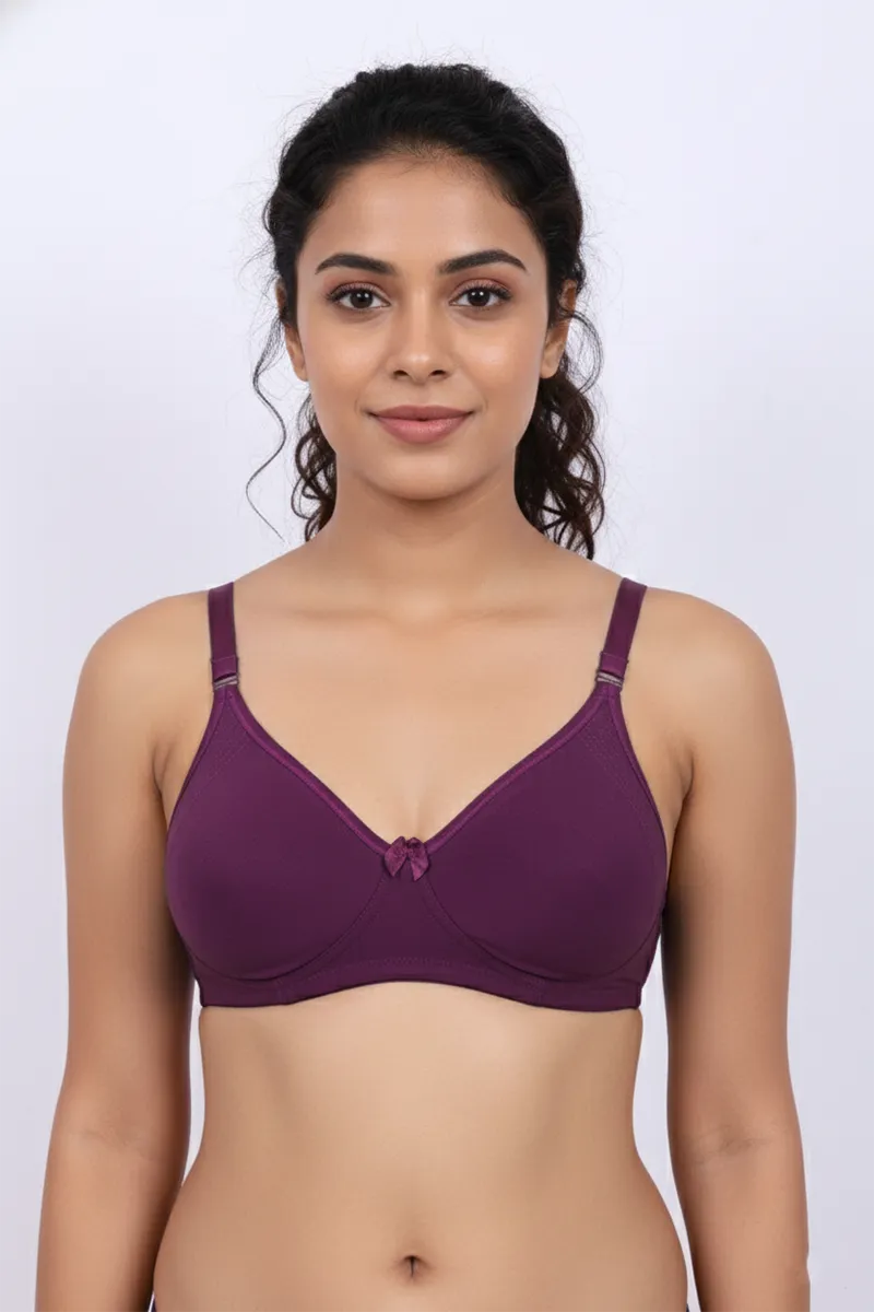 Nysini Cotton Solid Encircled Full Coverage Non- Padded Bra for Women CLW00597WIN34C