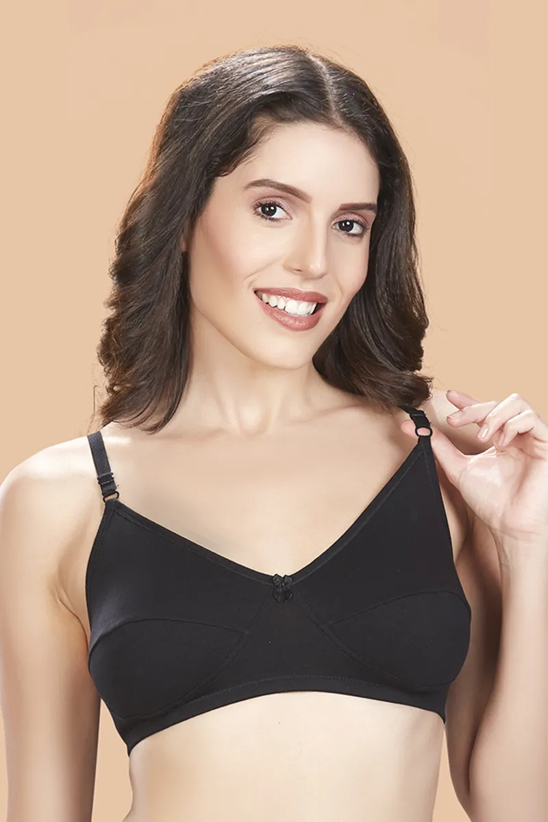 Poomex Cotton Non Padded Bra for Women CLW00613BLA38B