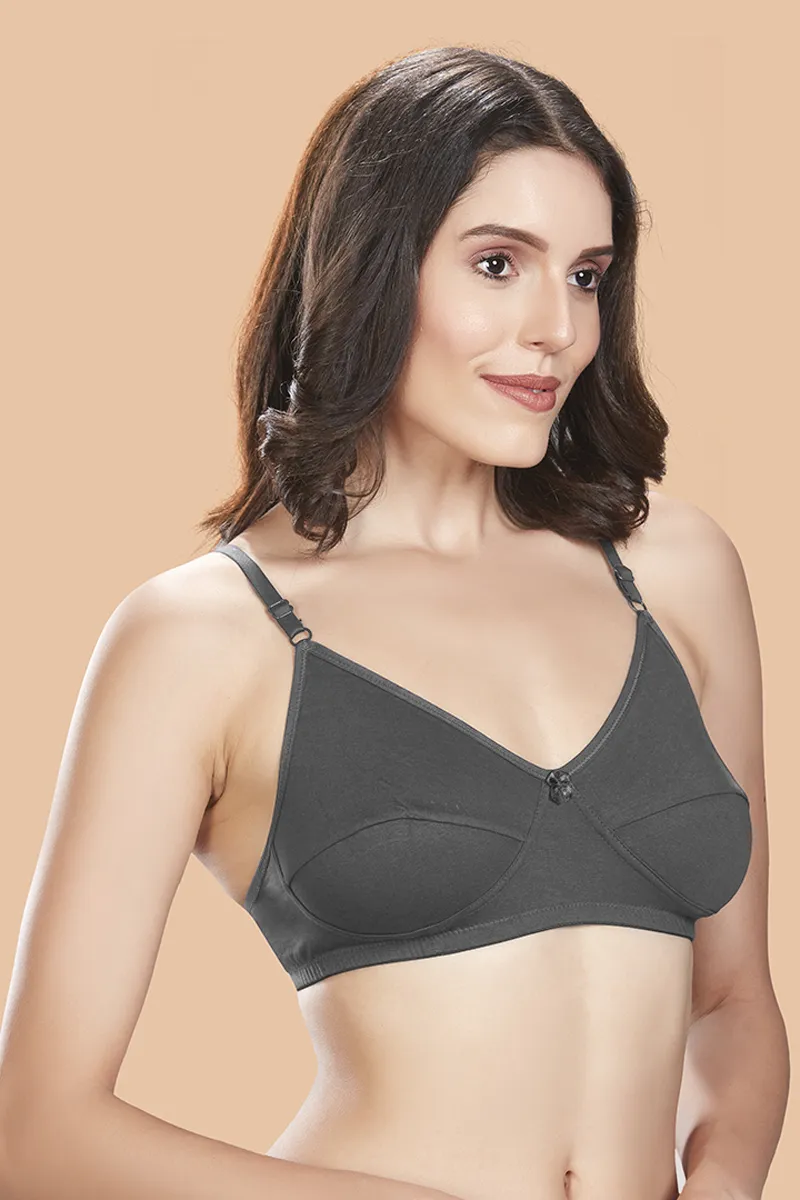 Poomex Cotton Non Padded Bra for Women CLW00613GRE230B