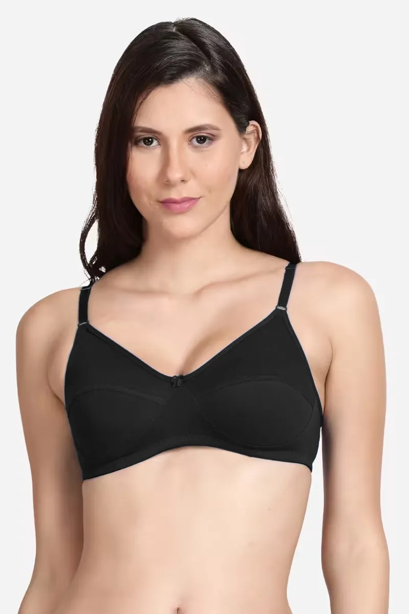 Poomex Cotton Non Padded Bra for Women CLW00614BLA32B