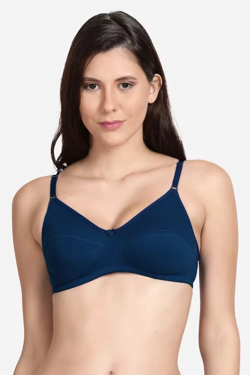 Cotton Non Padded Bra for Women CLW00615NAV90