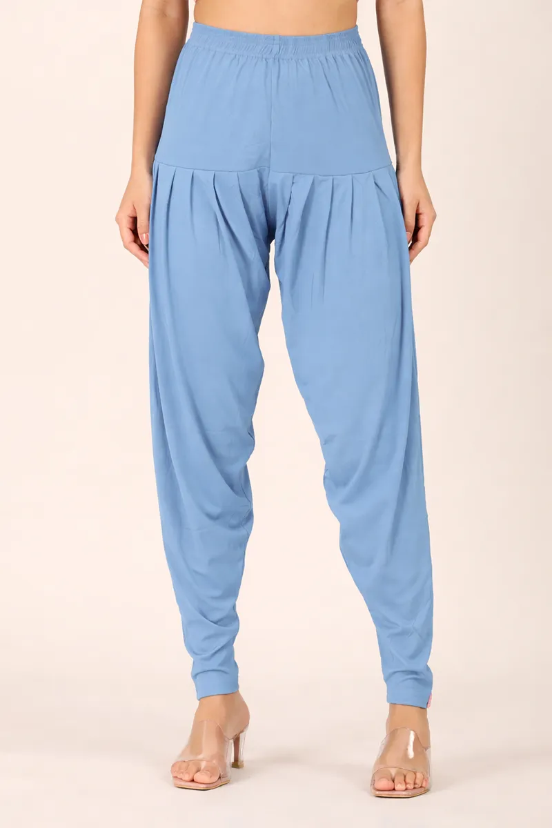 Cotton Blend Solid Patiala Pant for Women