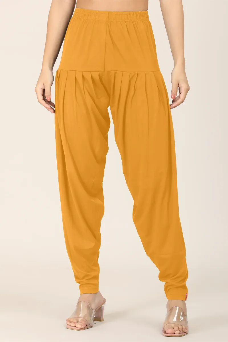 Cotton Blend Solid Patiala Pant for Women