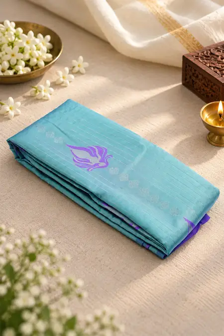 Art Silk Woven Design Saree with Unstitched Blouse for Women