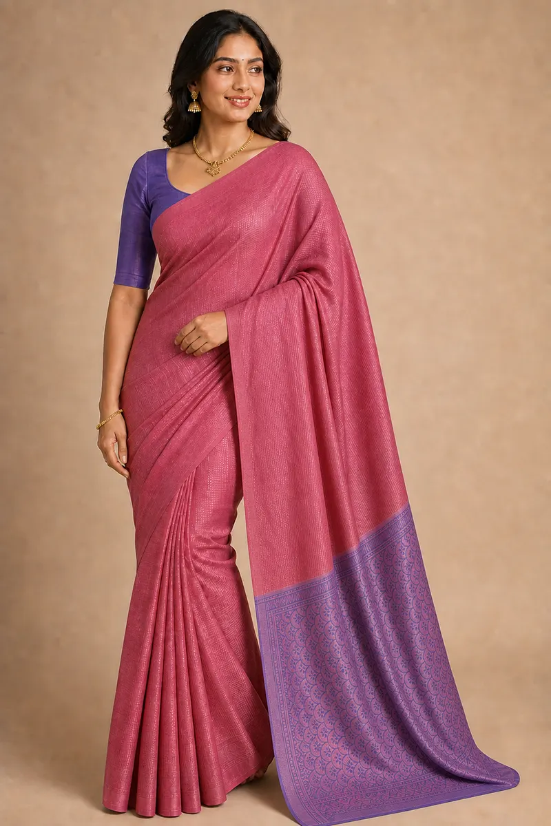 Art Silk Woven Design Saree with Unstitched Blouse for Women