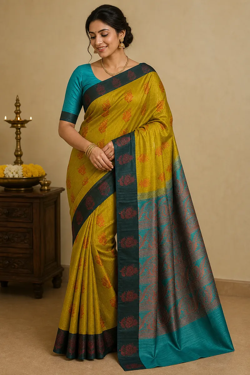 Art Silk Vairaoosi Pattern Saree with Unstitched Blouse for Women