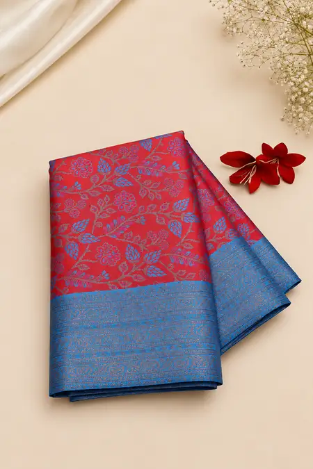 Art Silk Woven Design Saree with Unstitched Blouse for Women