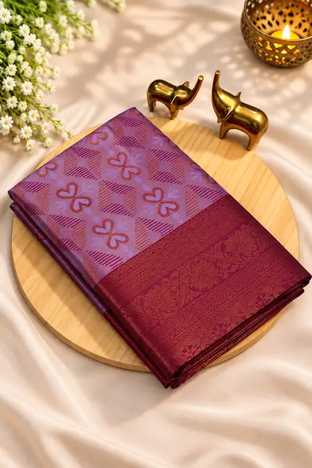 Art Silk Woven Design Saree with Unstitched Blouse for Women