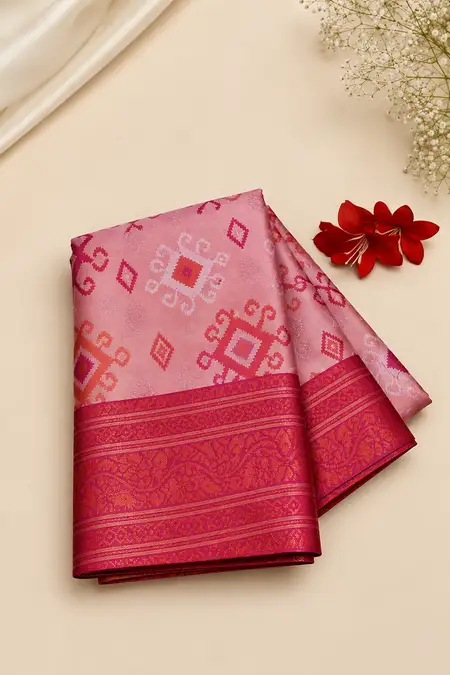 Art Silk Woven Design Saree with Unstitched Blouse for Women
