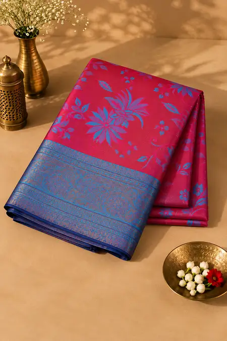 Art Silk Woven Design Saree with Unstitched Blouse for Women