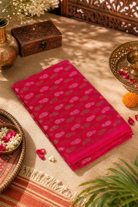 Cotton Self Design Unstitched Blouse Material for Women