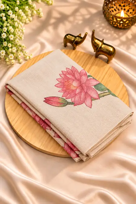 Tissue Cotton Floral Printed Saree with Unstitched Blouse for Women