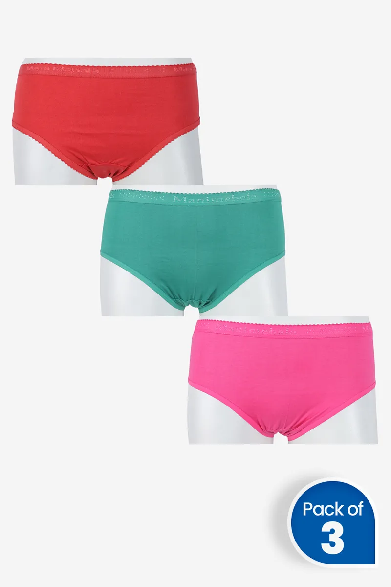 Cotton Solid Hipster Panty for Women - Pack of 3 