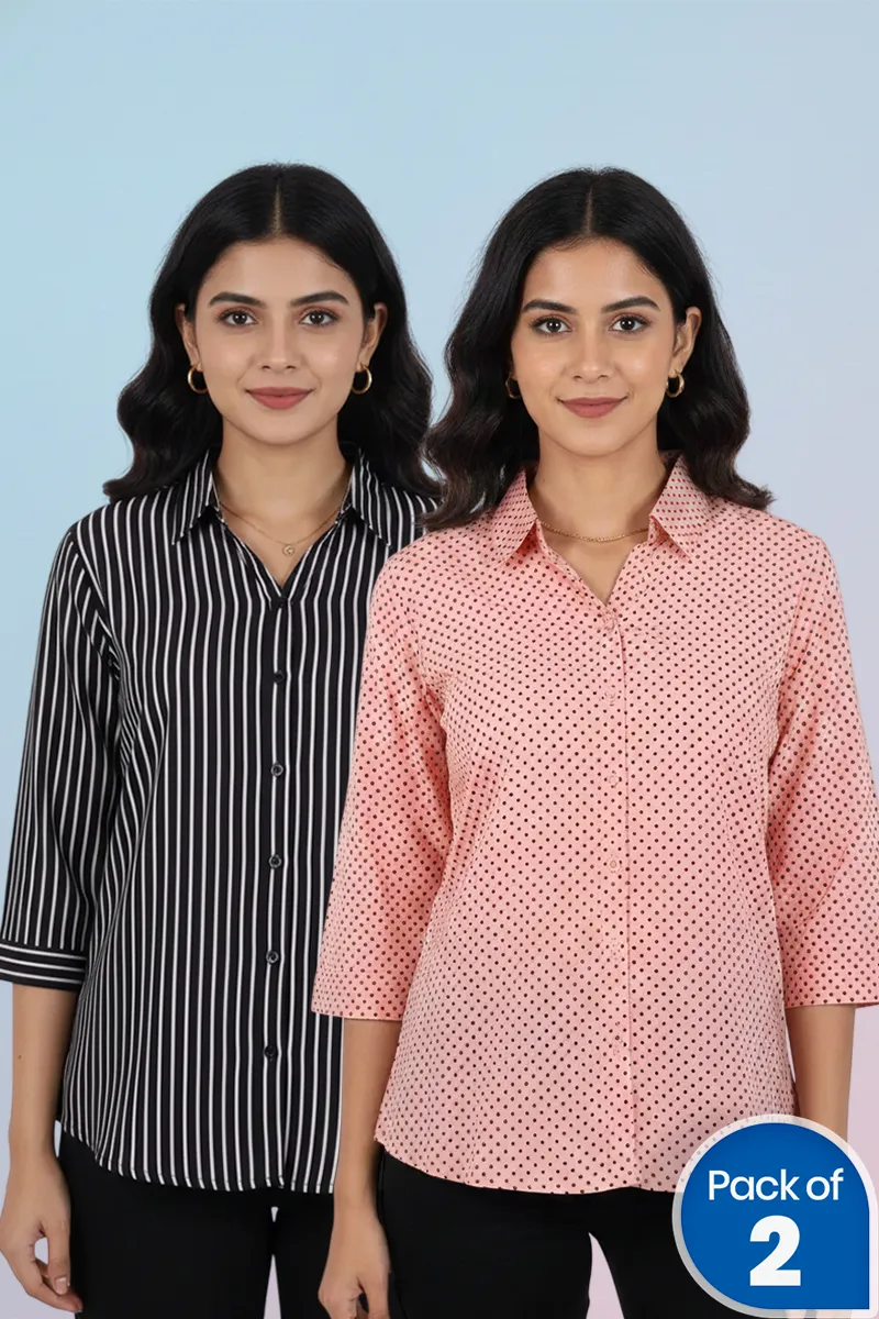 Georgette Printed Shirt for Women - Pack of 2 
