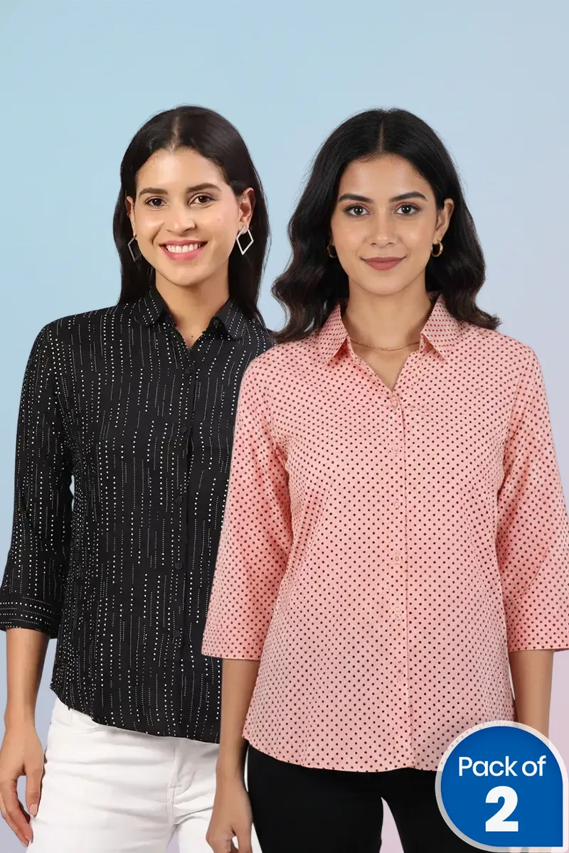 Printed Shirt for Women - Pack of 2 