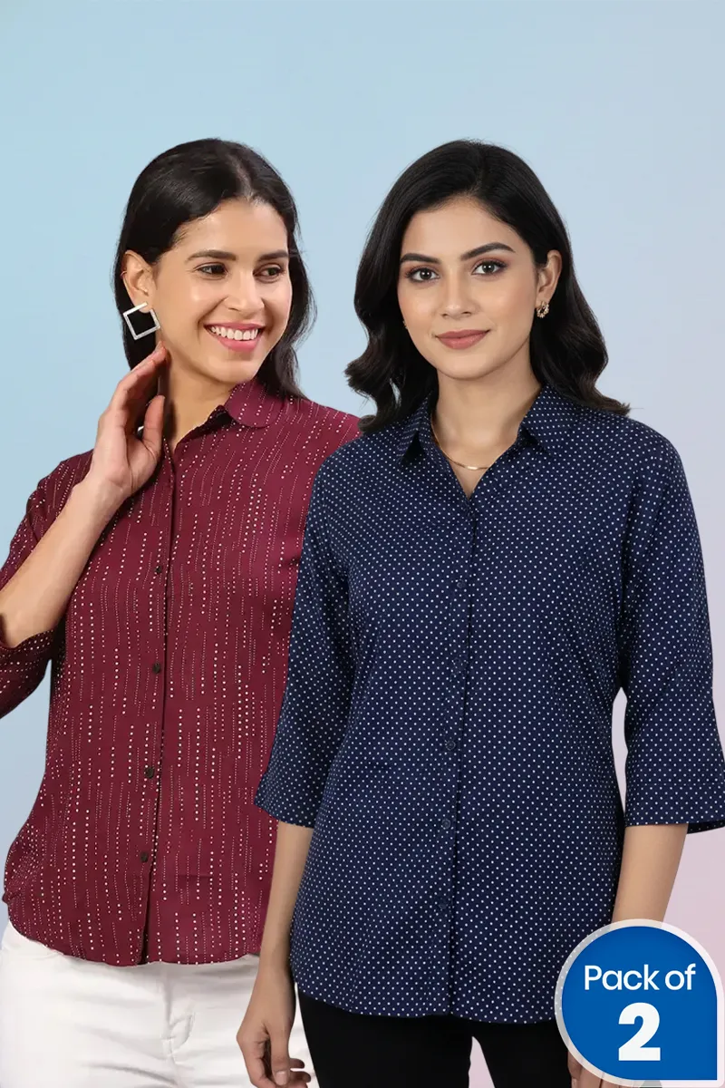 Printed Shirt for Women - Pack of 2