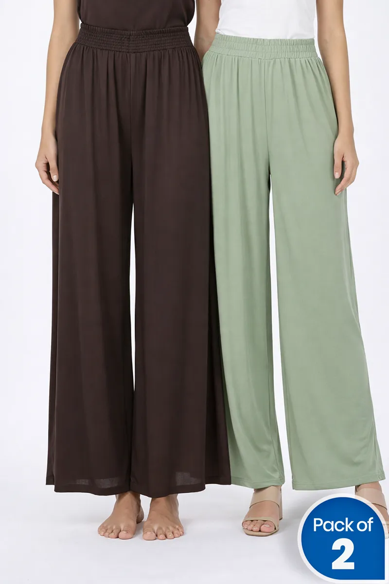 Lycra Solid Palazzo for Women - Pack of 2