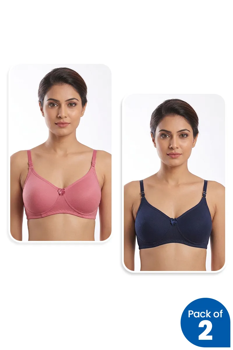 Cotton Blend Padded Bra for Women - Pack of 2