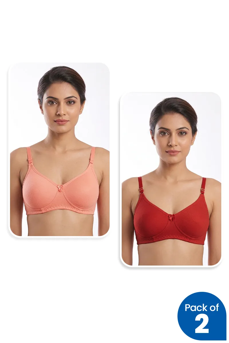 Cotton Blend Padded Bra for Women - Pack of 2