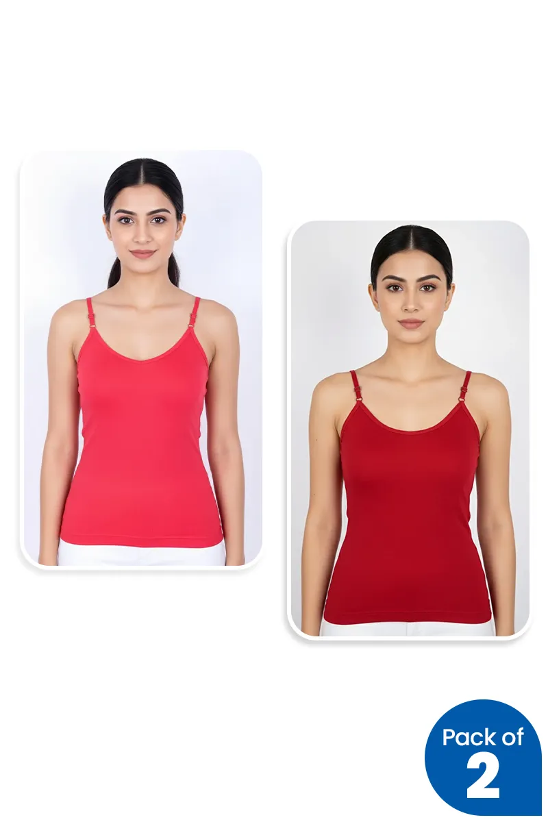 Cotton Solid Camisole for Women - Pack of 2 