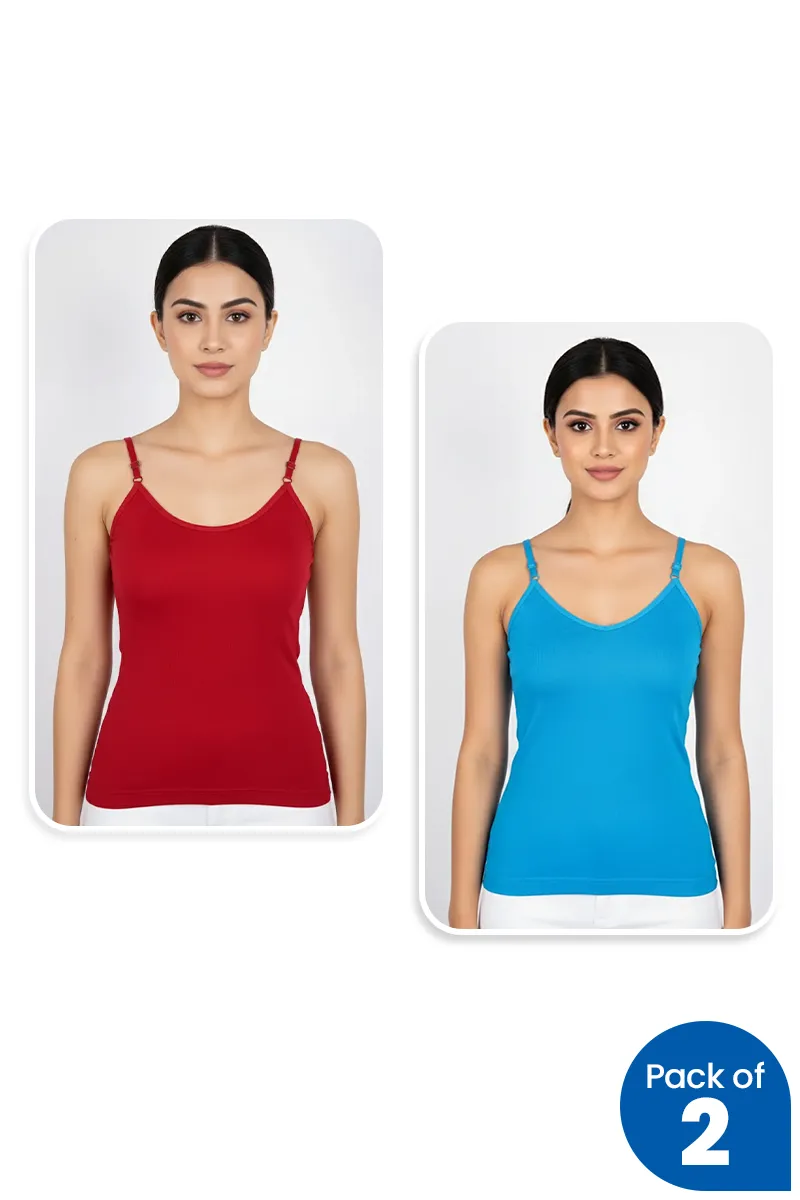 Cotton Solid Camisole for Women - Pack of 2 