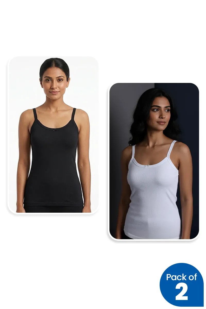 Cotton Blend Solid Camisole for Women - Pack of 2