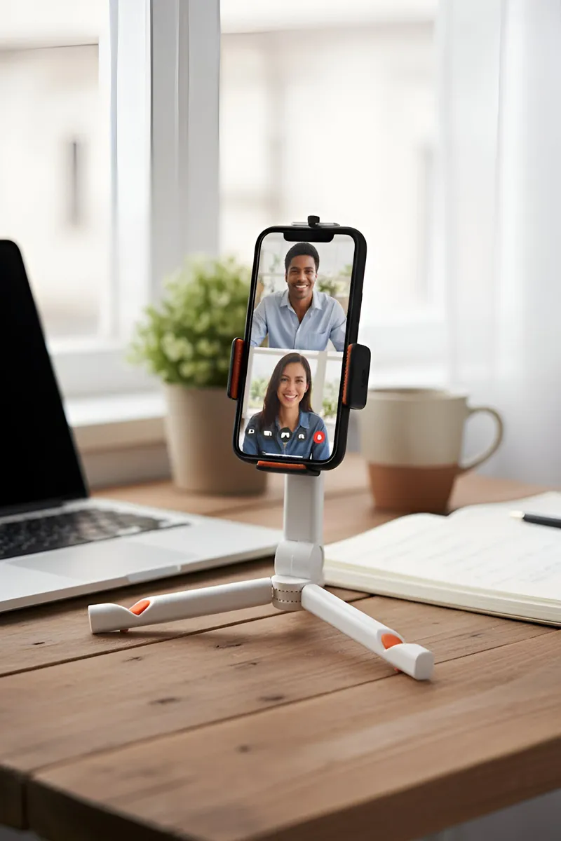 Multipurpose Desktop Mobile Phone and Tablet Stand with Foldable Option (White)