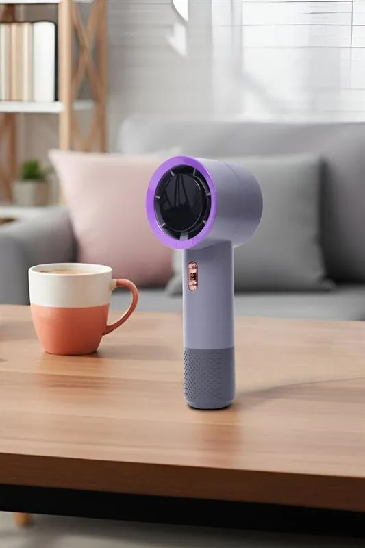 Turbo Handheld Fan with 100 Speed Control, Digital Display (Grey)