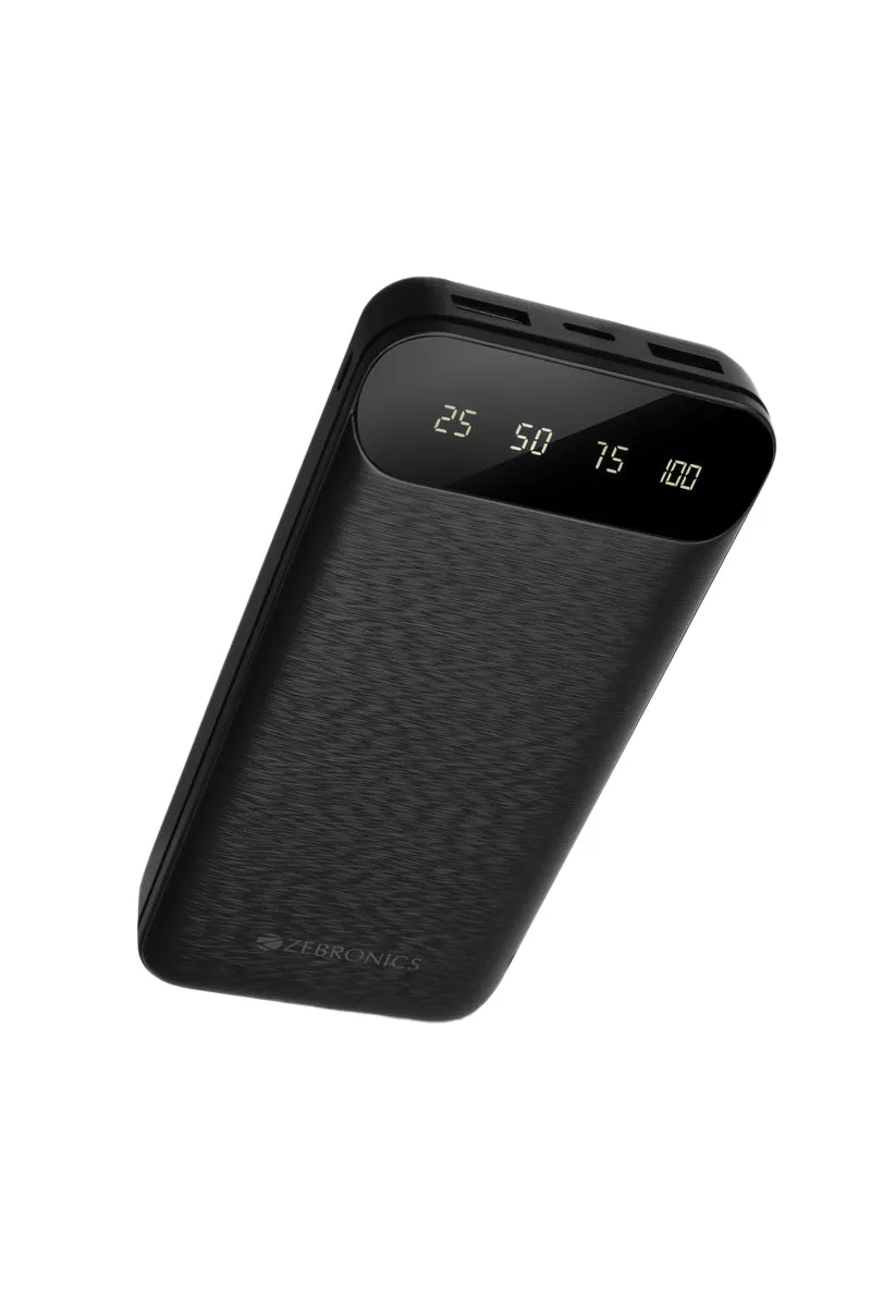 Zebronics MB20000R7 PRO 20000 mAh 10W Power Bank with LED Percentage Display (Black)