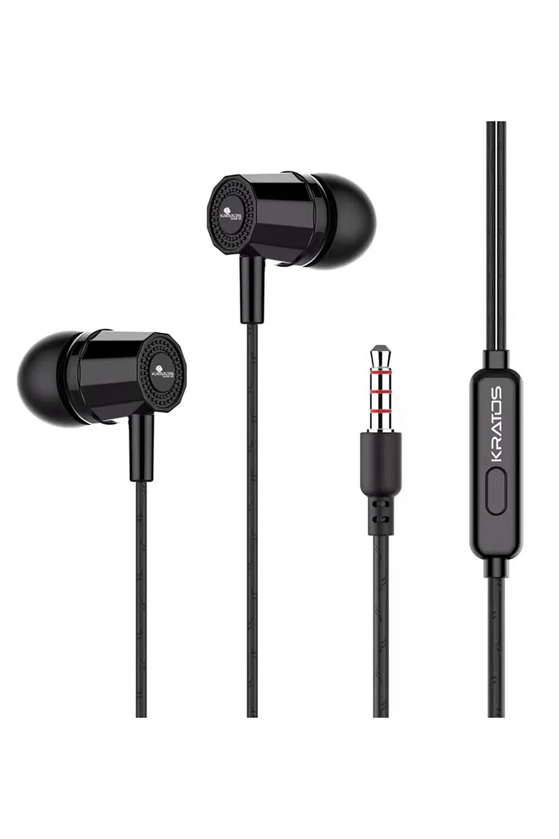 Kratos Thump 3.5mm In Ear Wired Earphone with Powerful Bass, HD Sound, Tangle Free (Black)