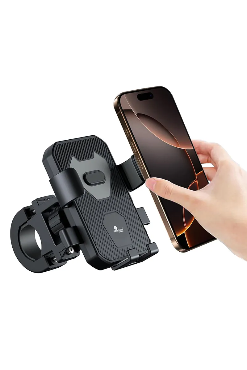 Kratos Moto B3 Bicycles & Bike Mobile Holder with 360° Rotating, One-Touch Lock (Black)