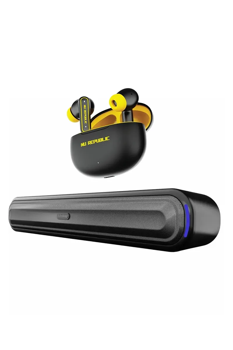 Nu Republic Epic ANC TWS and Dubstep Move 200 Bluetooth Soundbar - Combo of 2